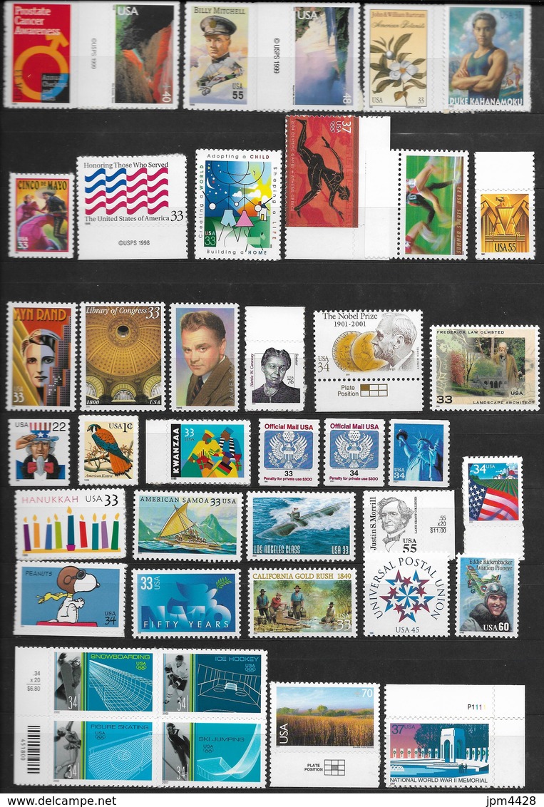 USA - Etats Unis  Lot 280 Timbres Neufs ** Gommés Ou Adhésifs, Blocs - Bel Ensemble - Lots & Kiloware (mixtures) - Max. 999 Stamps