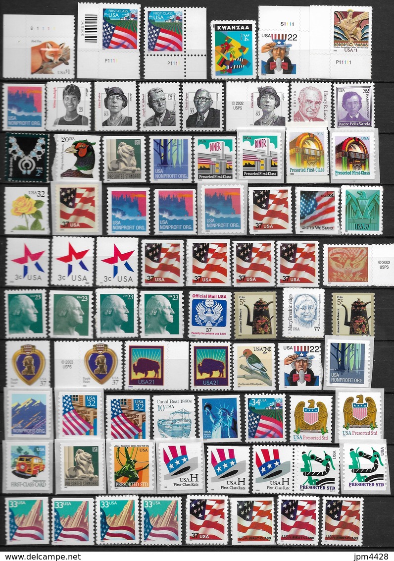 USA - Etats Unis  lot 280 timbres neufs ** Gommés ou adhésifs, blocs - Bel ensemble