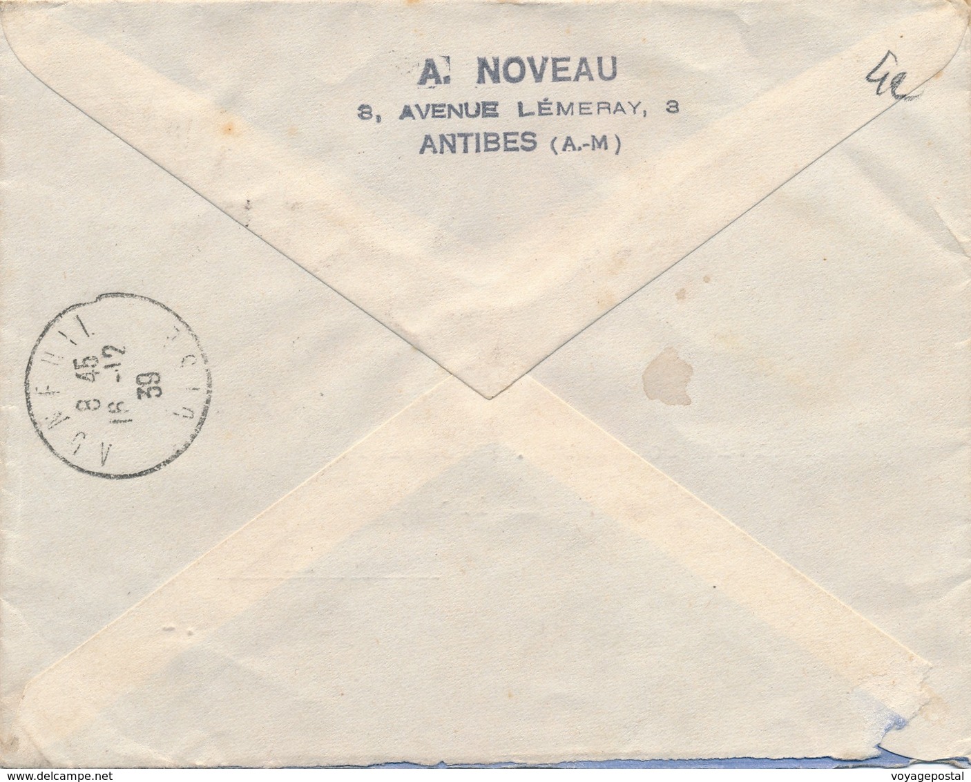 Lettre Recommandée Monaco Pour Auneuil 1939 - Storia Postale