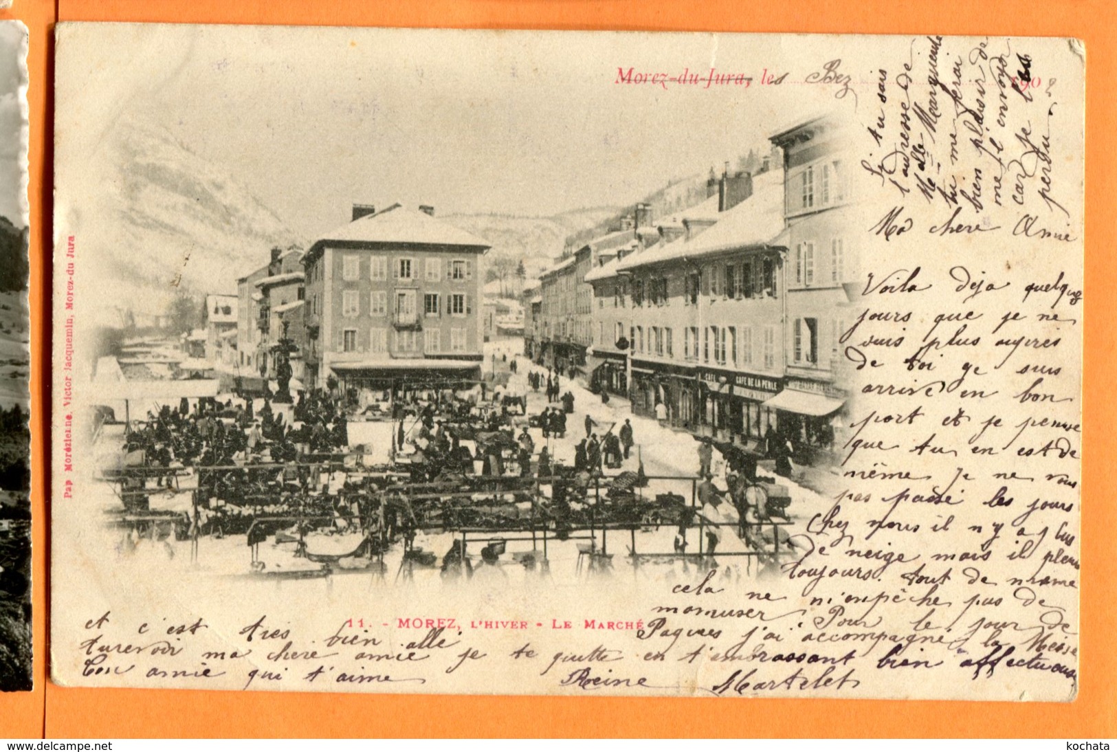 FR568, Morez, L'Hiver, Le Marché, Animée, Précurseur, Circulée Sous Enveloppe - Morez