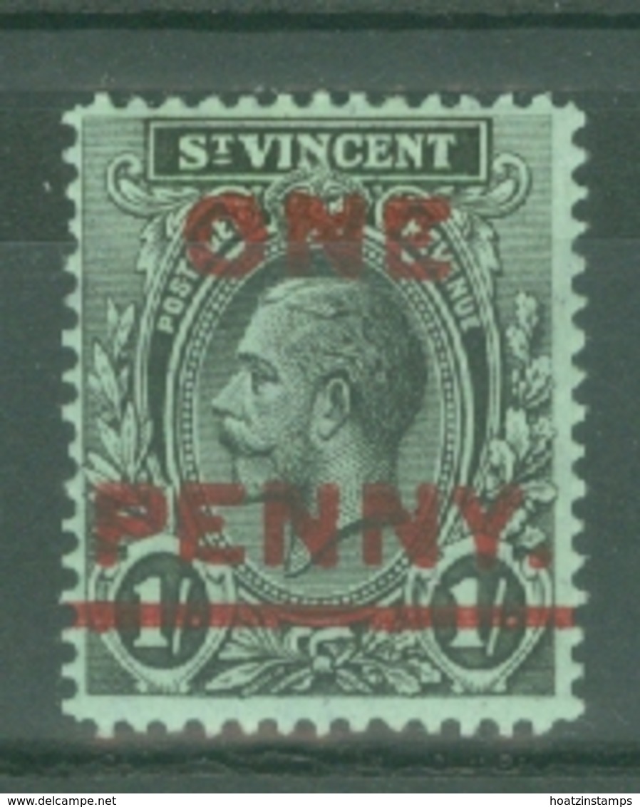 St Vincent: 1915   KGV - Surcharge   SG121    1d On 1/-   MH - St.Vincent (...-1979)