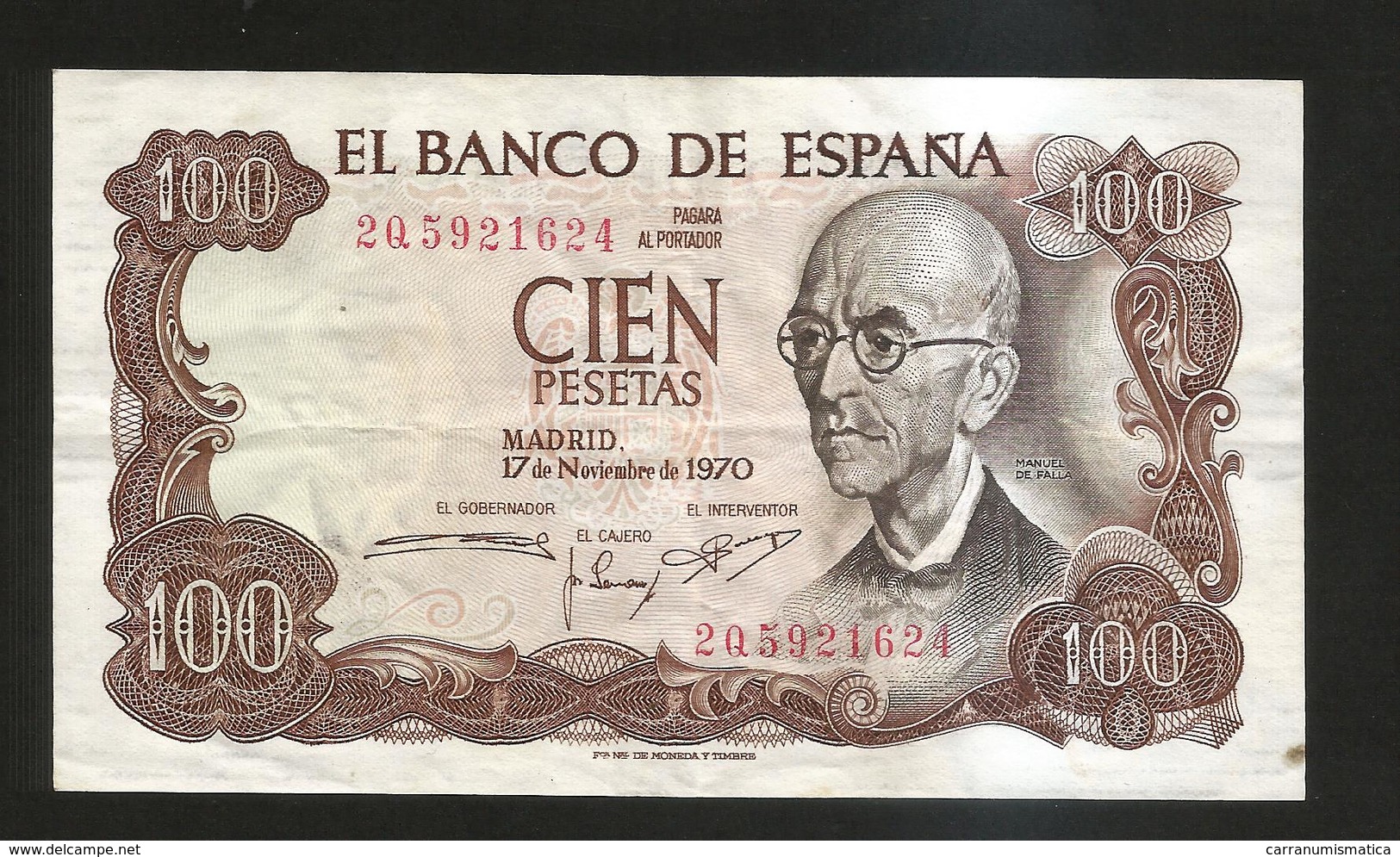 Spain / Espana - 100 Pesetas (M. De Falla) - Madrid 1970 - 100 Pesetas