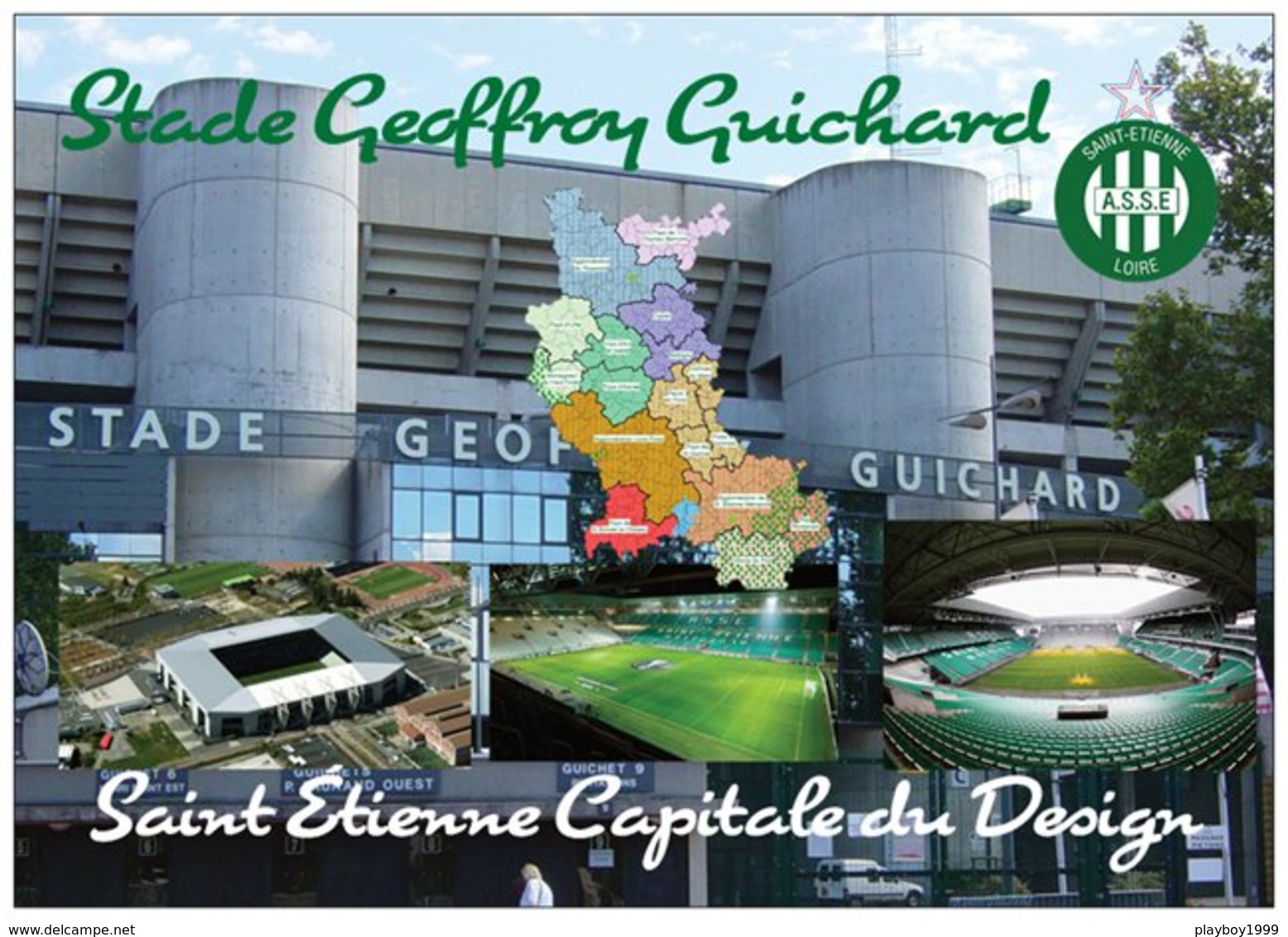 Stade De Football - Stade Geoffroy Guichard - SAINT-ÉTIENNE - Carte Géo De La Loire  Capitale Du Design - Cpm - Vierge - - Fútbol