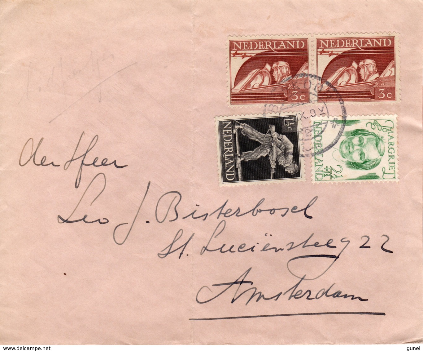 1947 Brief Met Mengfrankering Van Boskoop Naar Amsterdam - Brieven En Documenten