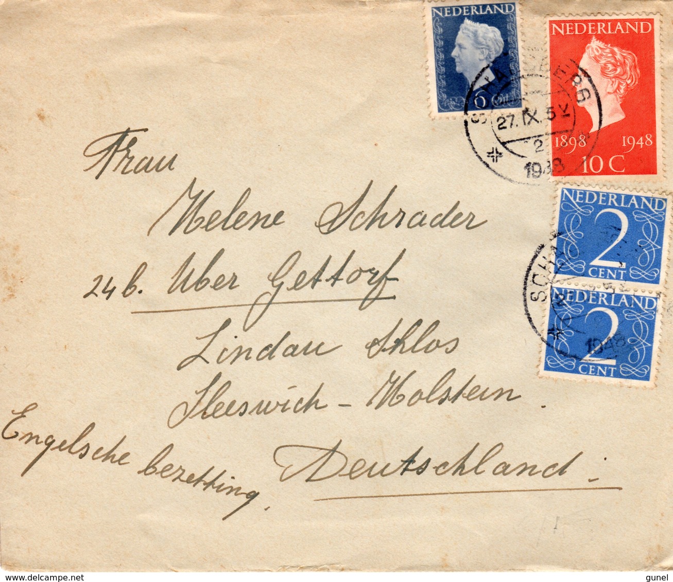 1948 Brief Met Mengfrankering Van SCHAESBERG Naar Lindau Schloss Via Gettorf - Brieven En Documenten
