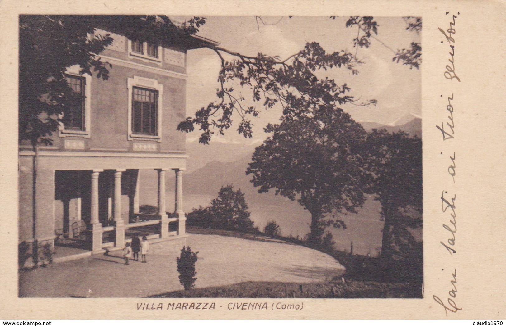 CARTOLINA - COMO  - BELLAGGIO -  VILLA MARAZZA - CIVENNA  - VIAGGIATA PER OGGIONO PER ELLO ( LECCO) - Como