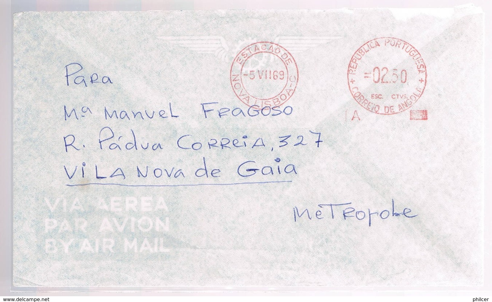 Angola, 1969, Nova Lisboa-Vila Nova De Gaia - Angola