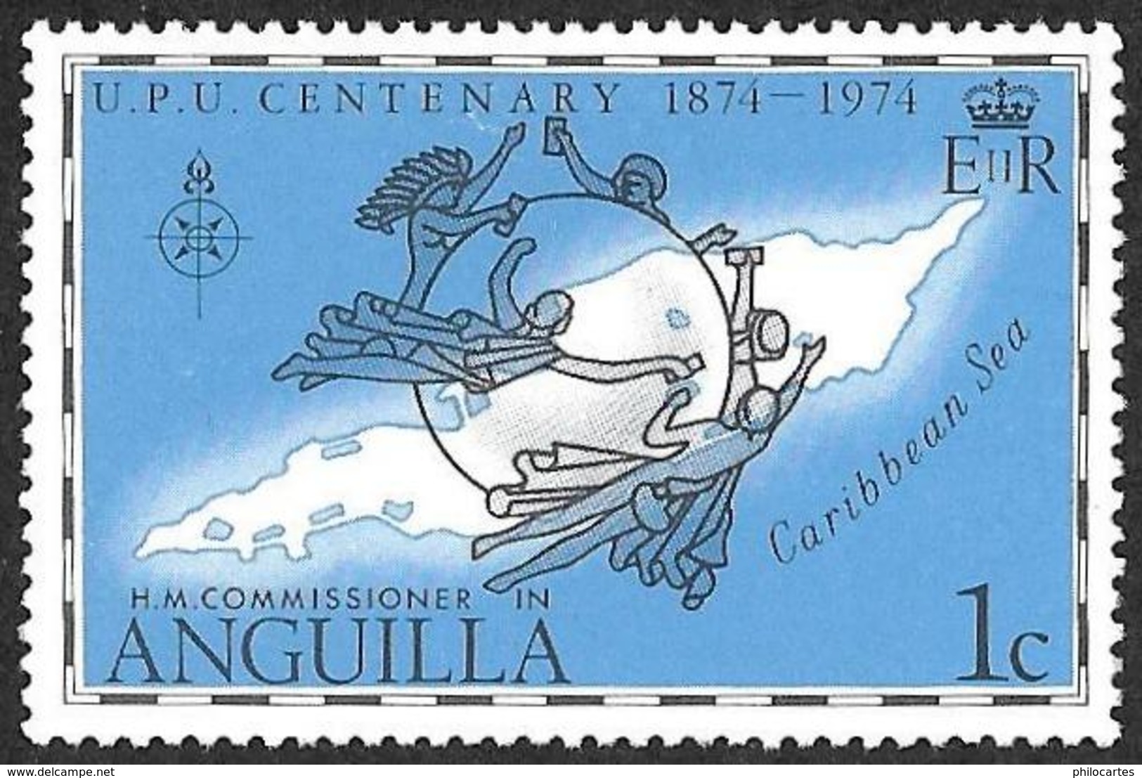 ANGUILLA  1974 - YT  161  -  UPU Et Carte  - NEUF* - Anguilla (1968-...)