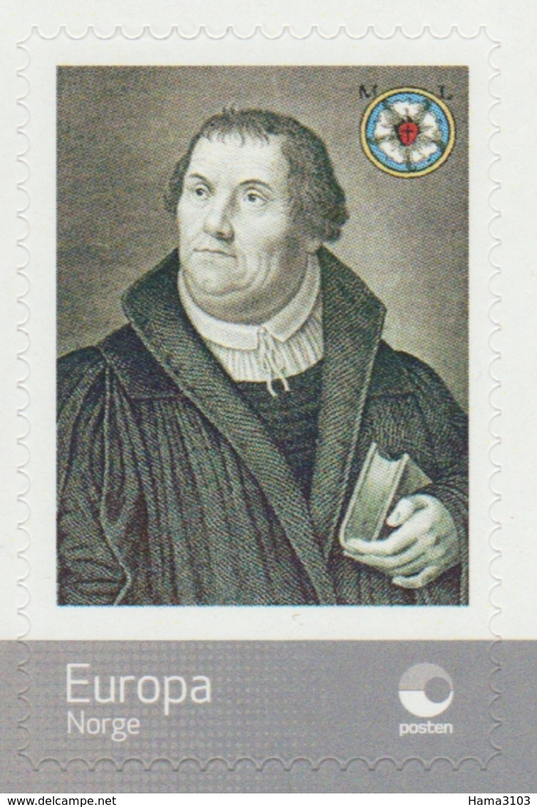 Personalisierte Briefmarke Norwegen "Luther", Postfrisch - Théologiens