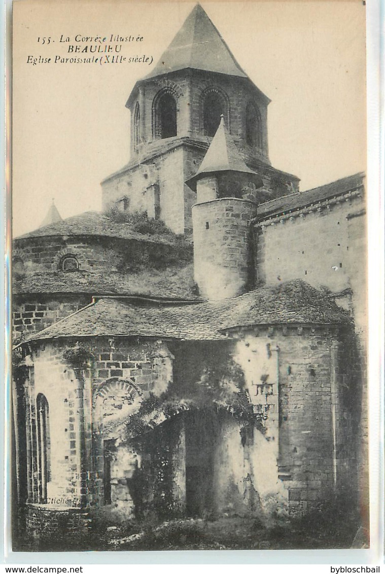 Lot 9 CPA 19 Corrèze Beaulieu Sur Dordogne Clocher Eglise Pittoresque Doux Pénitents Marbot Monturu Paroissiale - Autres & Non Classés