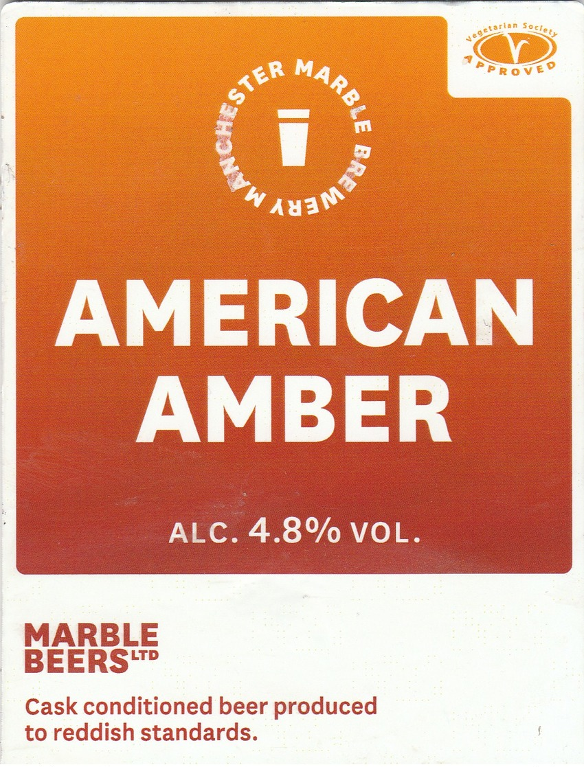 MANCHESTER MARBLE BREWERY (MANCHESTER, ENGLAND) - AMERICAN AMBER - PUMP CLIP FRONT - Uithangborden