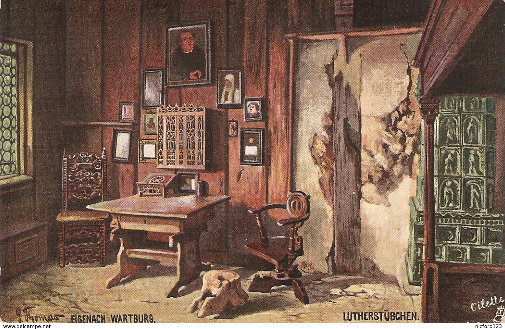 "Esenach. Luther's Room" Tuck Oilette Wide-wide-world Series PC # 7082 - Tuck, Raphael