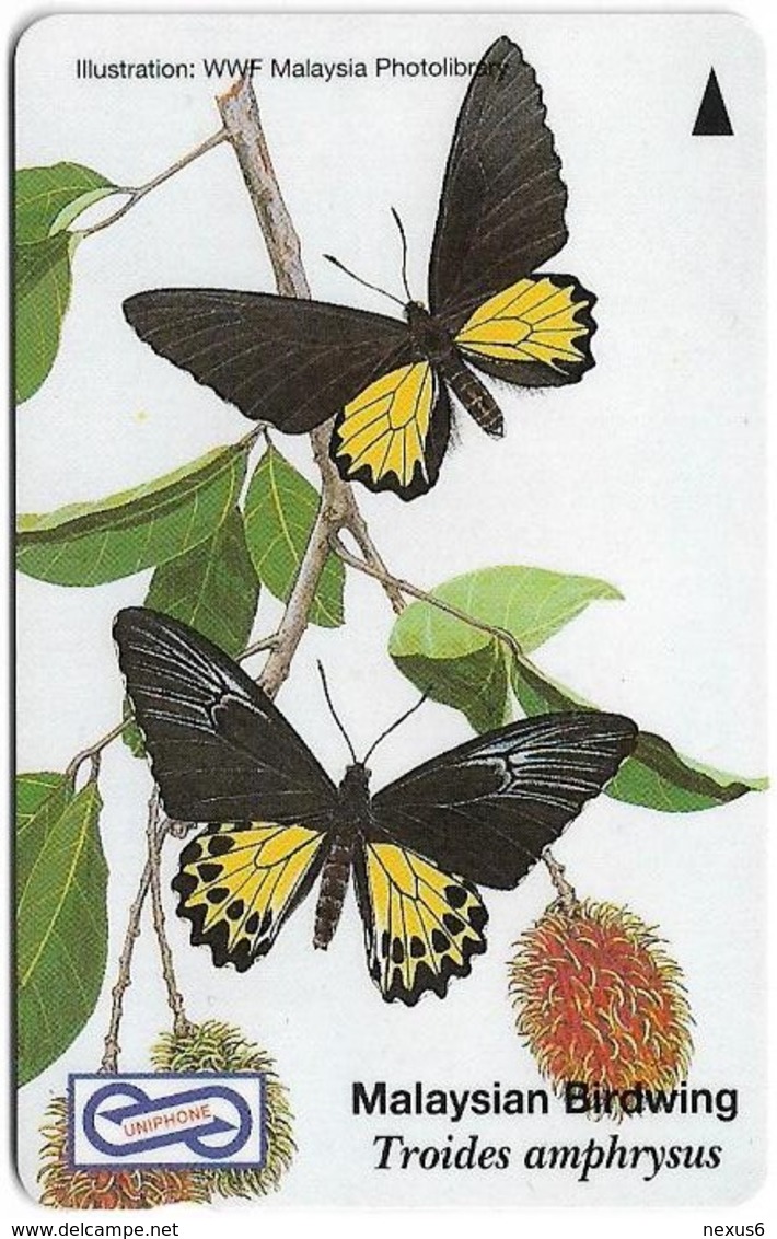 Malaysia (Uniphonekad) - Malaysian Birdwing, Butterflies, 98MSAD, 1995, 200.000ex, Used - Malaysia