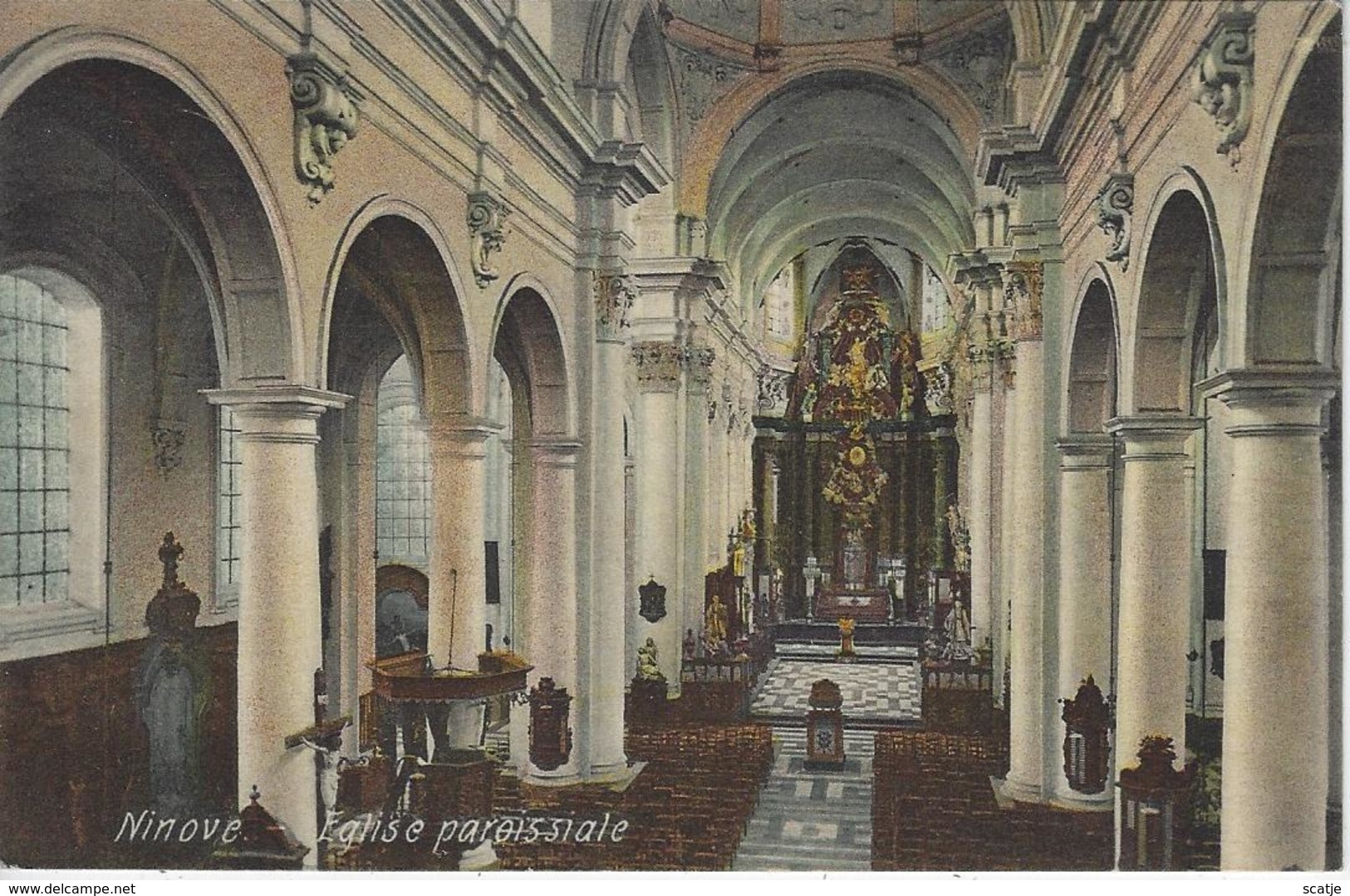 Ninove.   -   Eglise Paroissiale   -   1909   Naar   Mons - Ninove