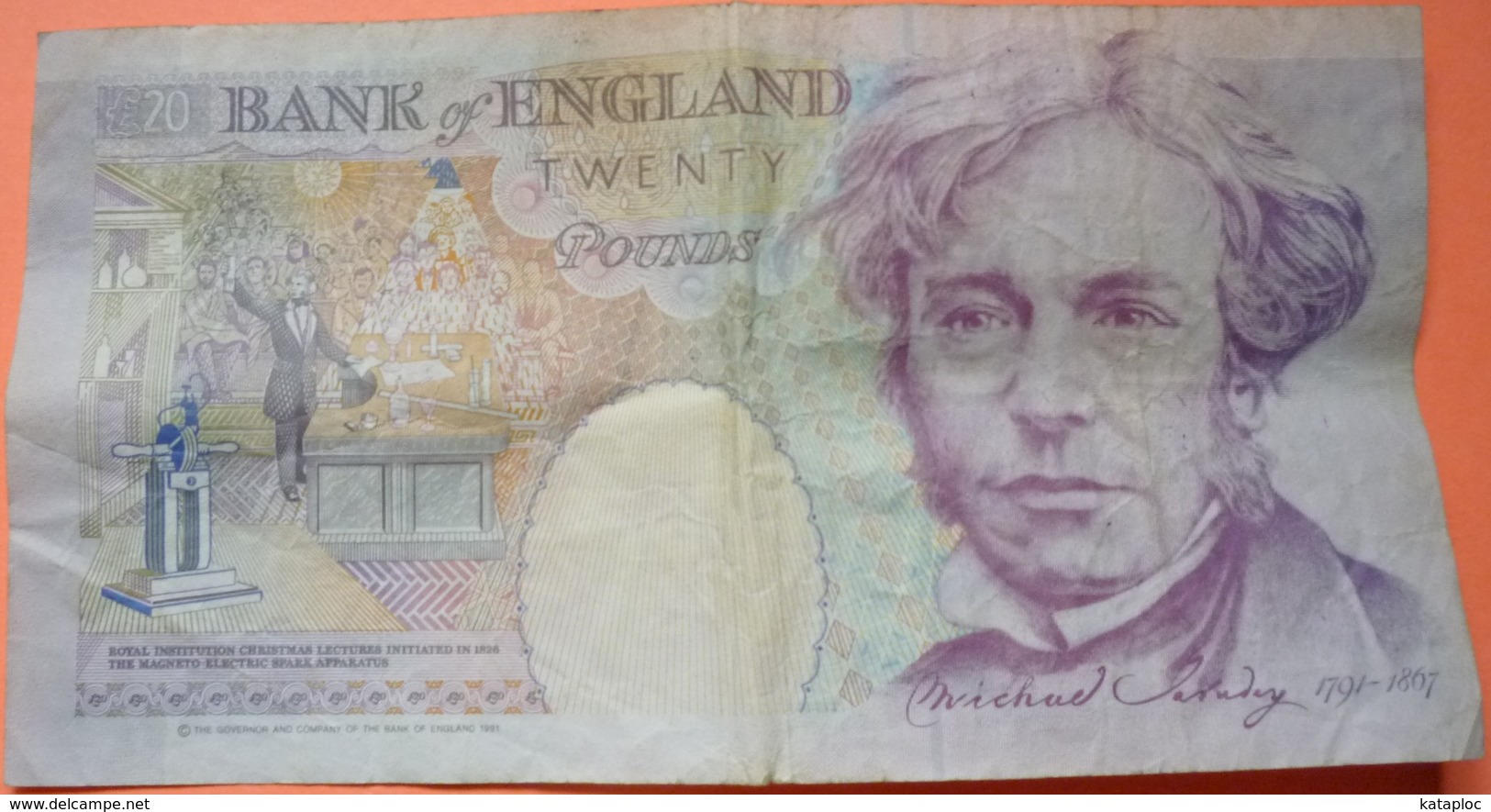 BILLET ENGLAND TWENTY POUNDS 1991 - SCANS RECTO VERSO - 20 Pounds