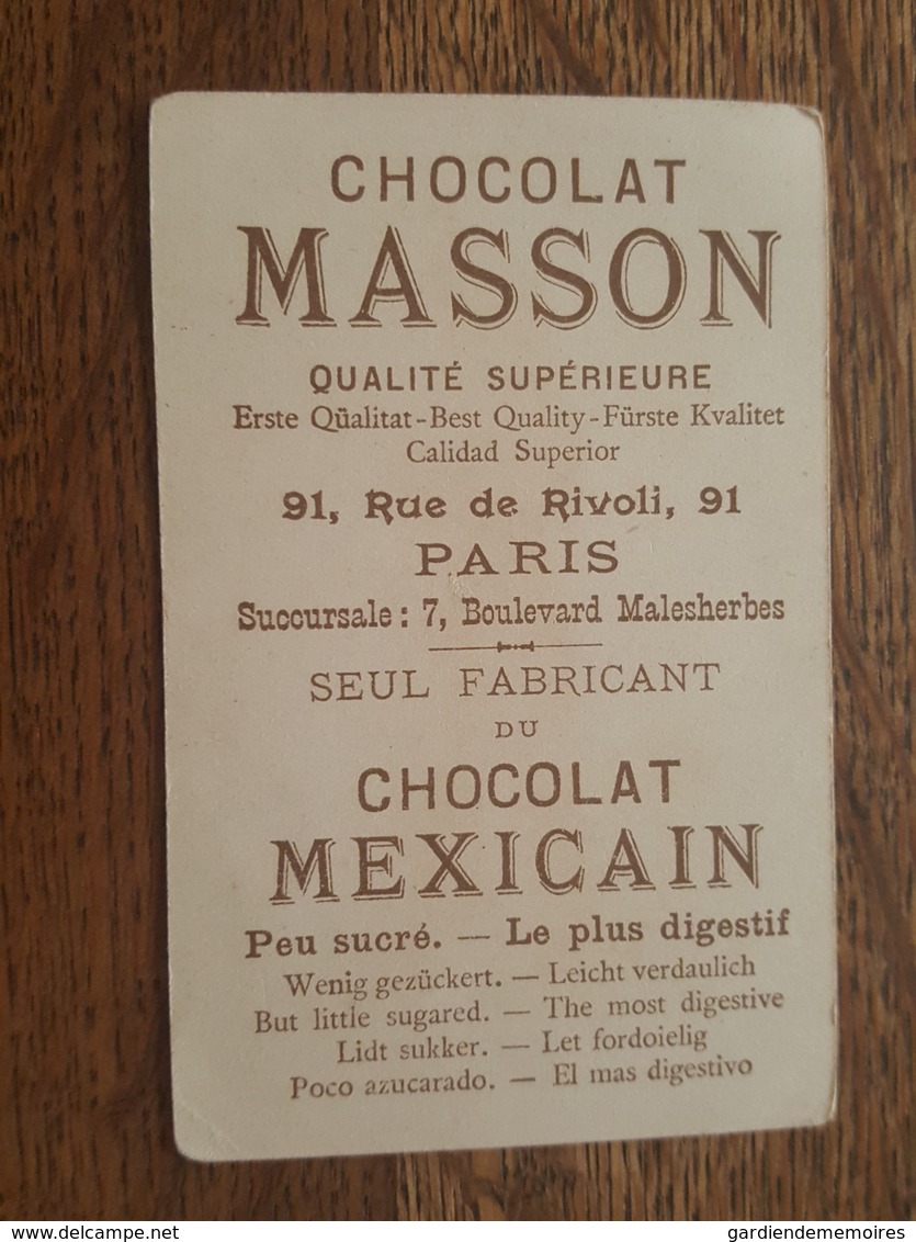 Chromo - Chocolat Masson, Paris - Hussard, Uniforme, Képi à Plumes, Sabre, Soldat, Militaire - Autres & Non Classés