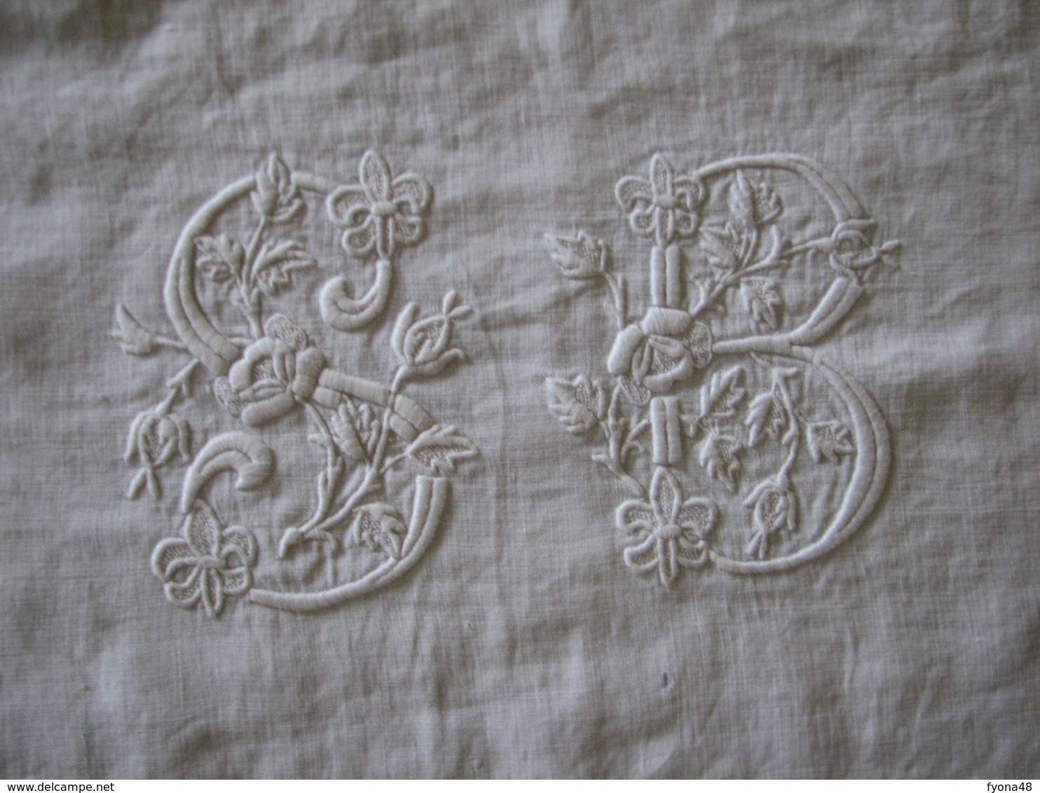 229 - Taie D'oreiller 75 X 75 En Coton Ou Lin Monogrammée SB - Bed Sheets