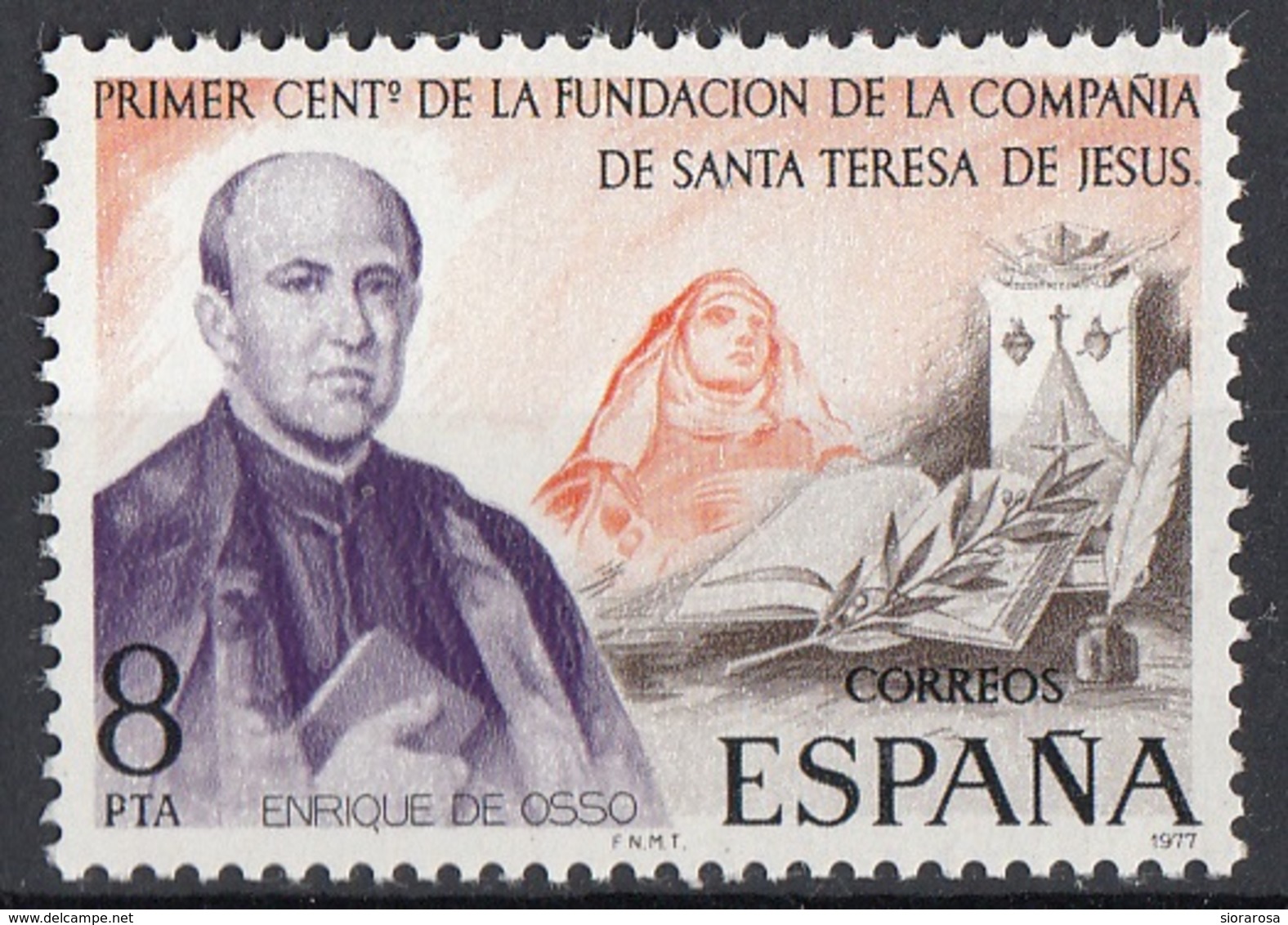 Spagna 1977 Sc. 2044 Enrique De Osso Presbitero Fondatore Compagnia Di Santa Teresa Di Gesù Spain Espana - Christianity