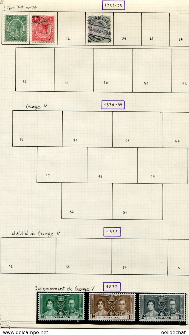 12264 NYASSALAND  N° 30/1, 33, 56/8 */ °  1921-37   B/TB - Autres - Afrique