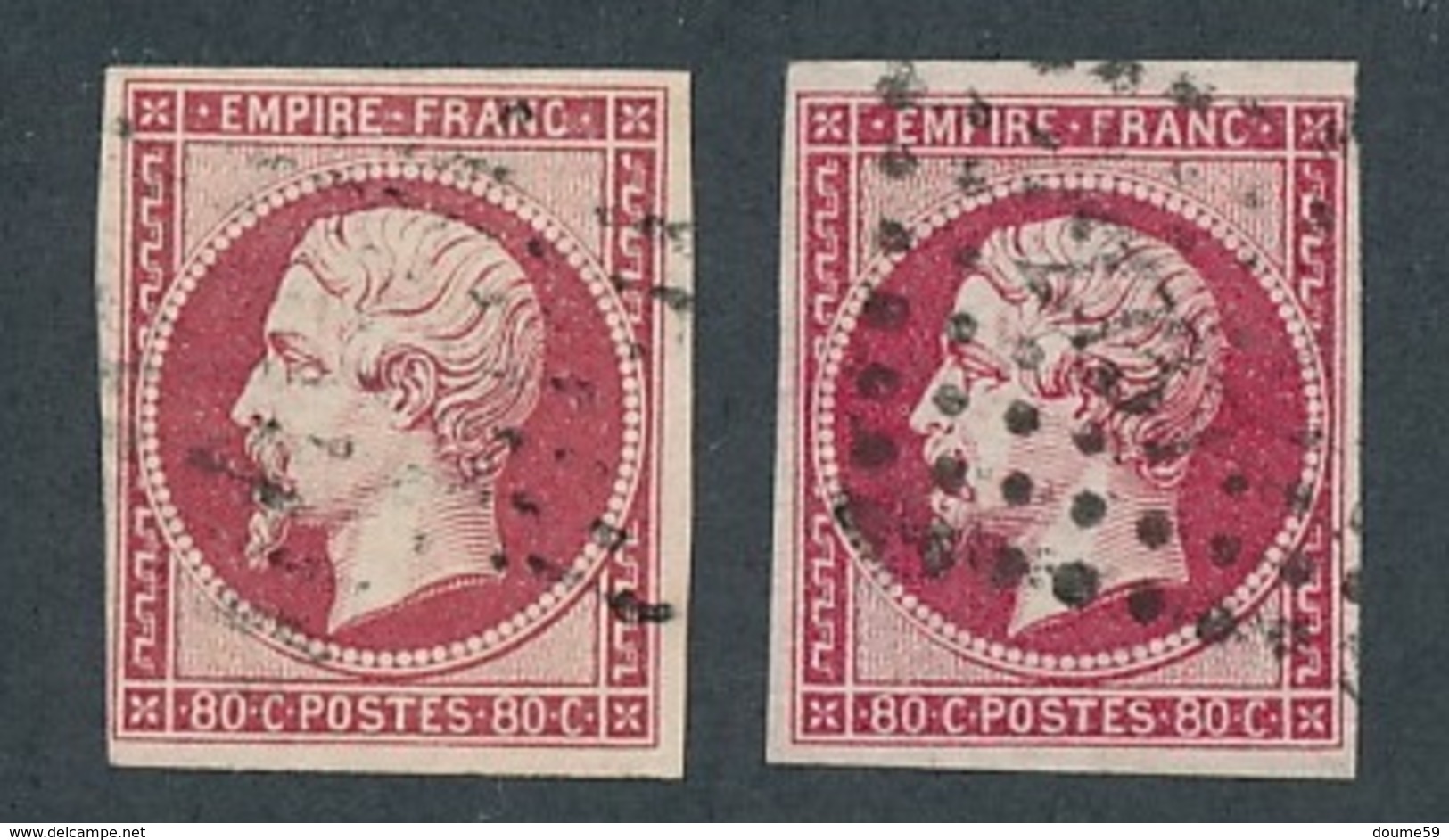 N-411: FRANCE: Lot  "NAPOLEON " Avec N°17A-17B Obl - 1853-1860 Napoléon III