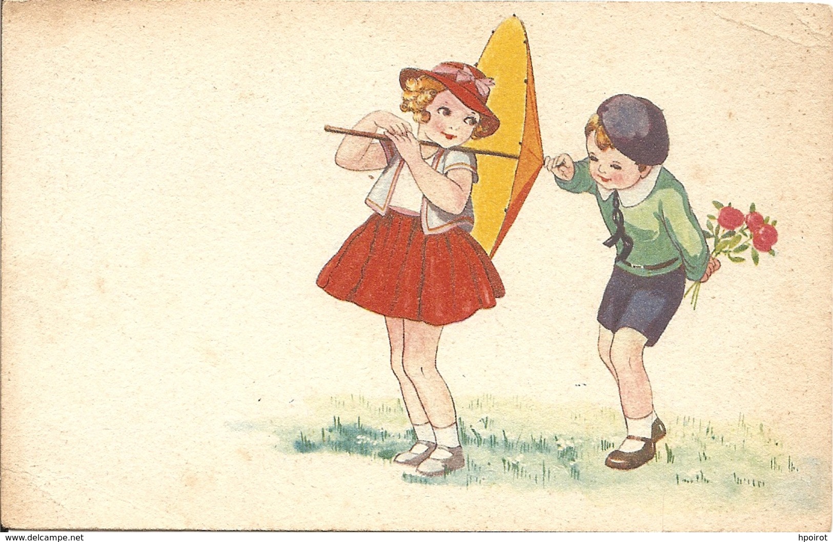 BAMBINI - INNAMORATI - FORMATO PICCOLO - VIAGGIATA 1942 - (rif. I18) - 1900-1949