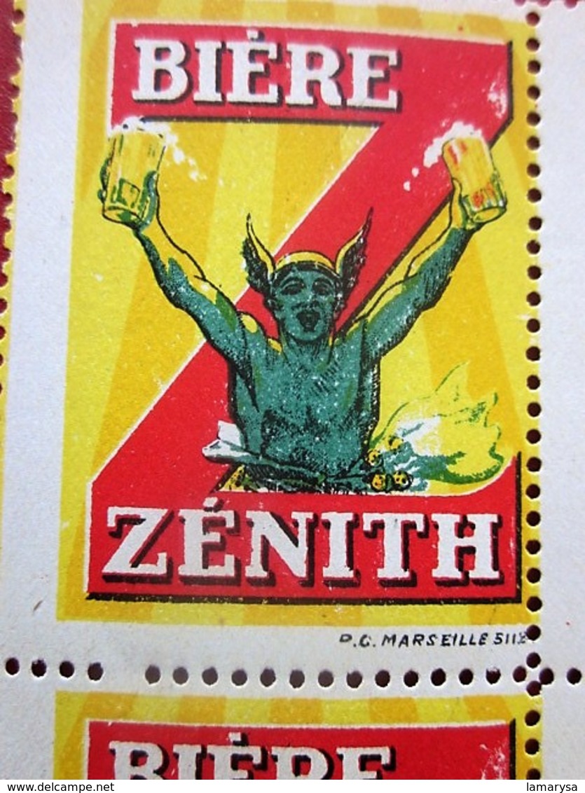 BIÈRE ZÉNITH Timbres Europe France Erinnophilie Bloc De 4 Vignettes Neufs **  MNH --- ☛ Publicité Peu Courante--- - Bmoques & Cuadernillos