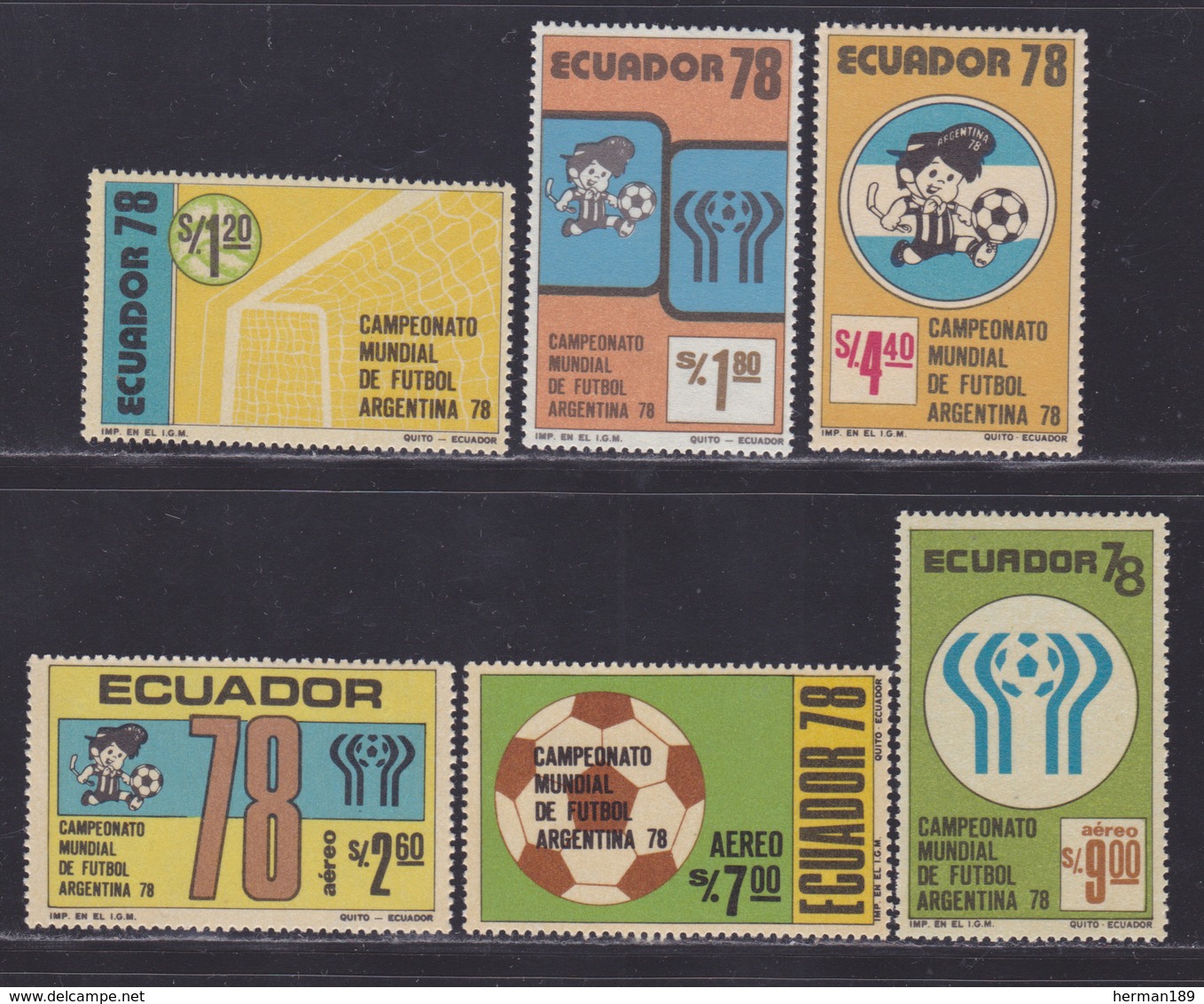 EQUATEUR N°  977 à 979, AERIENS 658 à 660 ** MNH Neufs Sans Charnière, TB (D8864) Coupe Du Monde De Football - 1978 - Ecuador