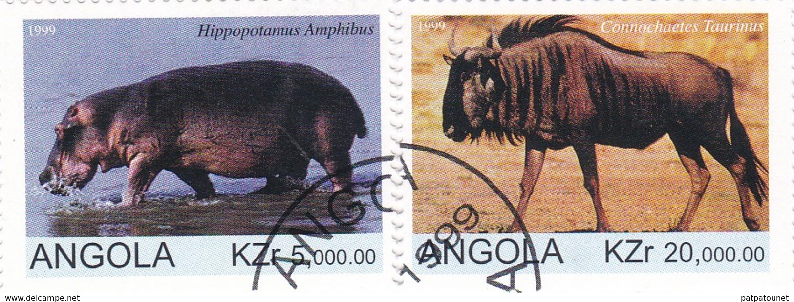 Angola YV ? O 1999 Hippopotame Gnou - Wild