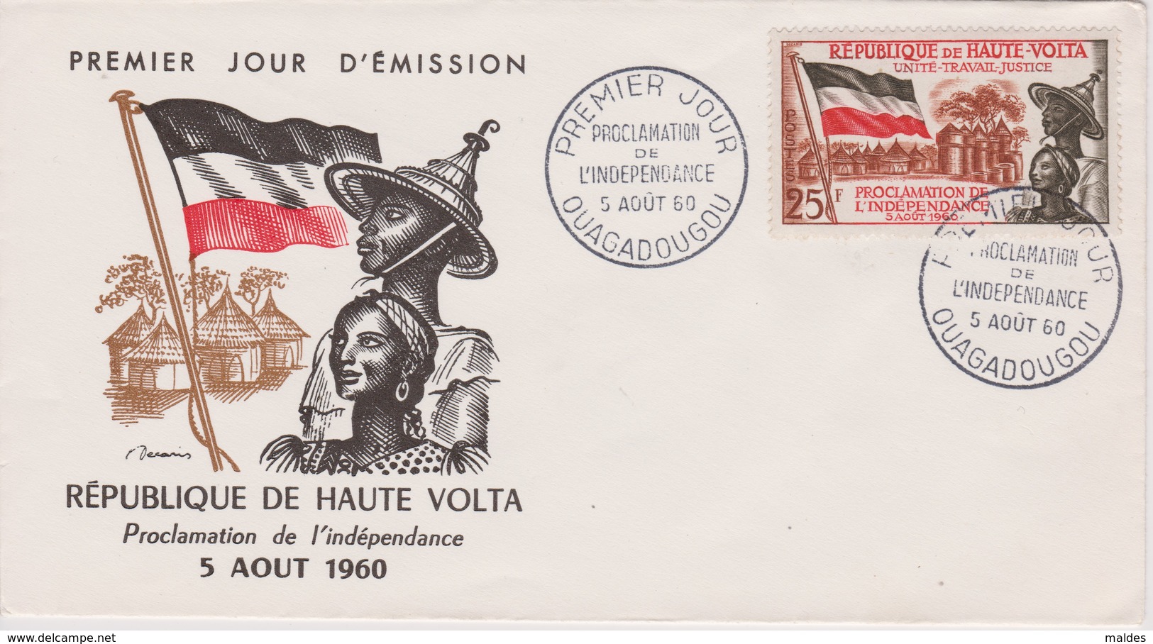 FDC 1er Jour - Indépendance - 05/08/1960 - OUAGADOUGOU - Haute Volta - Y&T 92 - Upper Volta (1958-1984)