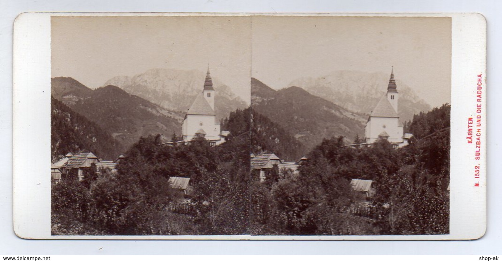 AK-1275/ Sulzbach Und Die Raducha Kärnten  Stereofoto V Alois Beer ~1900 - Stereo-Photographie