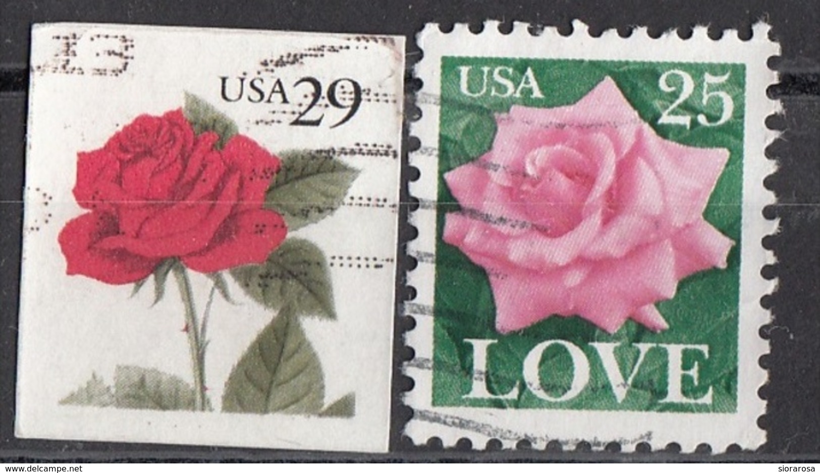 2378 Stati Uniti 1988-95 Fiori Flowers Rosa Rose Viaggiato Used USA - Rose