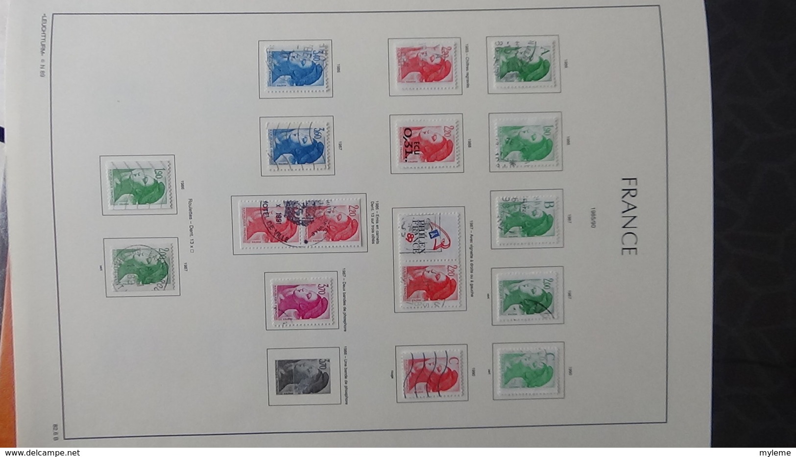 Collection LEUCHTTURM  France de 1986 à 2000 oblitéré (toutes les photos n'ont pas été prises)  Côte très sympa !!!