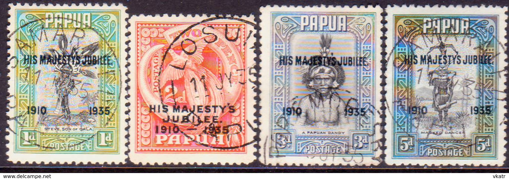 PAPUA (BRITISH NEW GUINEA) 1935 SG #150-53 Compl.set Used CV £15 Silver Jubilee - Papouasie-Nouvelle-Guinée