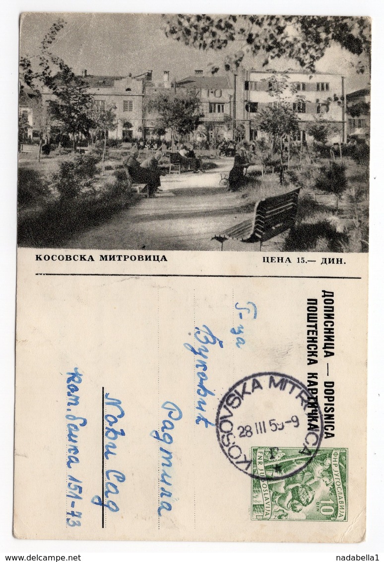 YUGOSLAVIA, SERBIA, KOSOVSKA MITROVICA, 1957, ILLUSTRATED STATIONERY CARD, USED - Postal Stationery