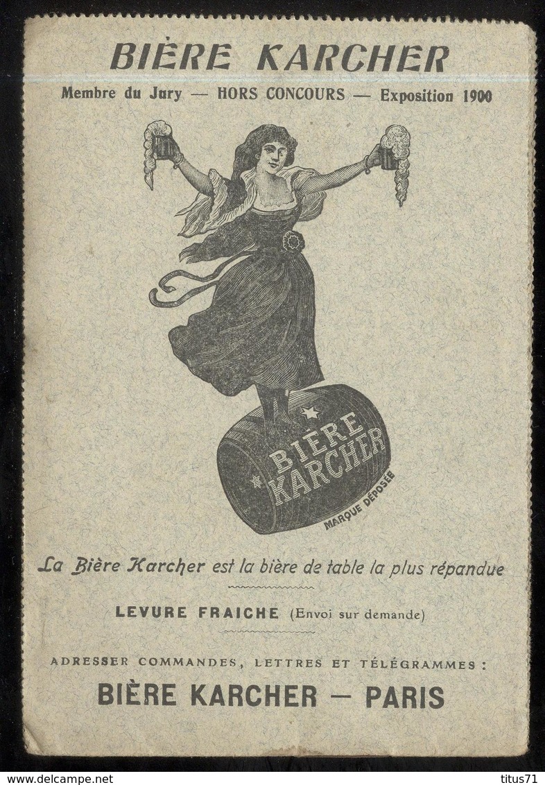 CPA  Carte Lettre Brasserie Karcher - 6 images format CPA - circulée 1917