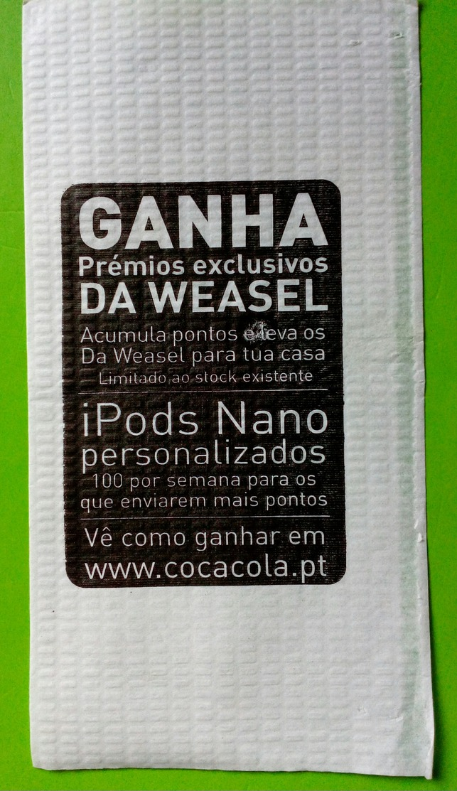 Servilleta,serviette Publicidade Coca-Cola - Serviettes Publicitaires