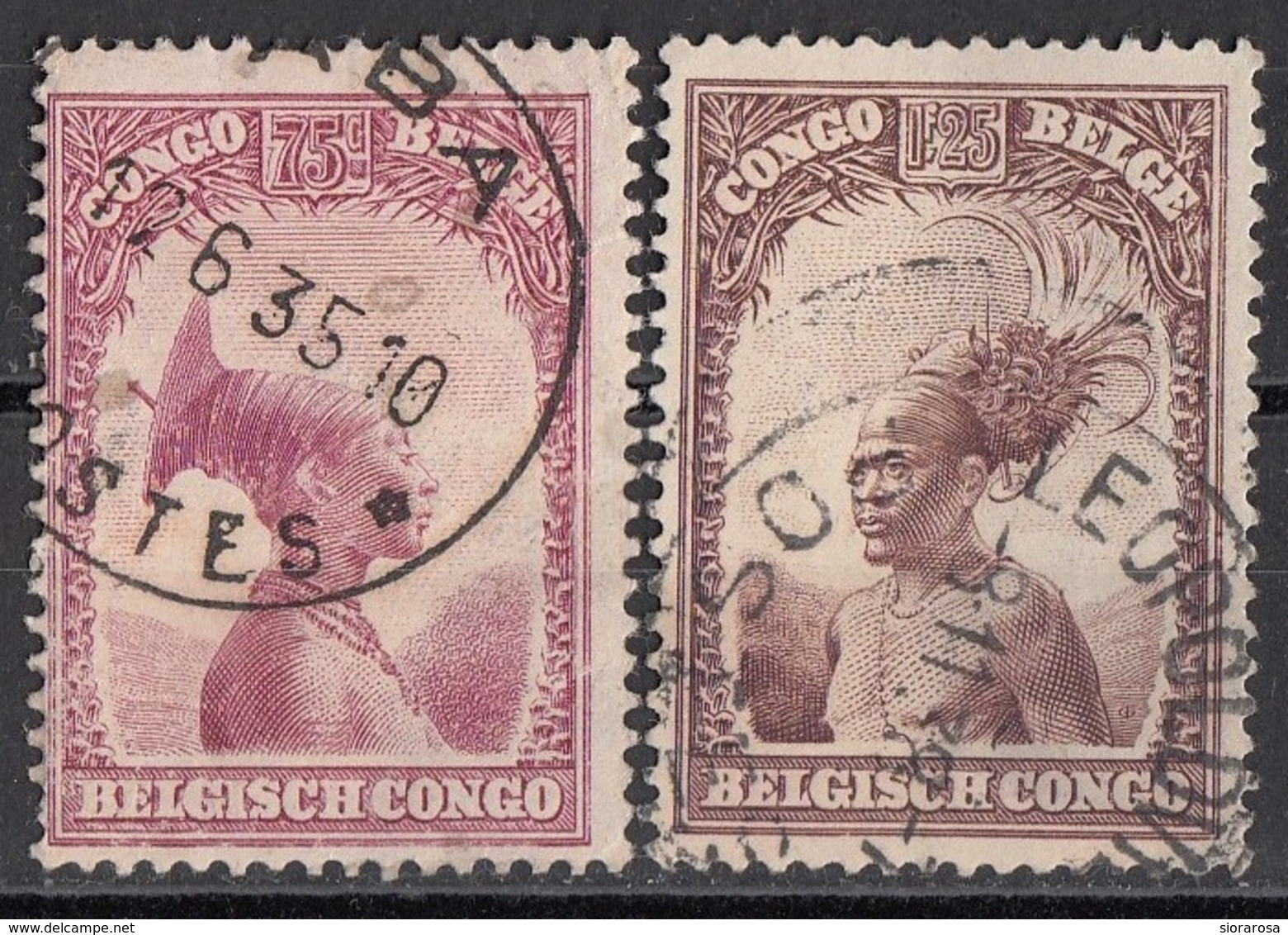 Congo Belga 1931 Sc. 146-148 Donna E Capo Magrebini - Viaggiato Used - Usati