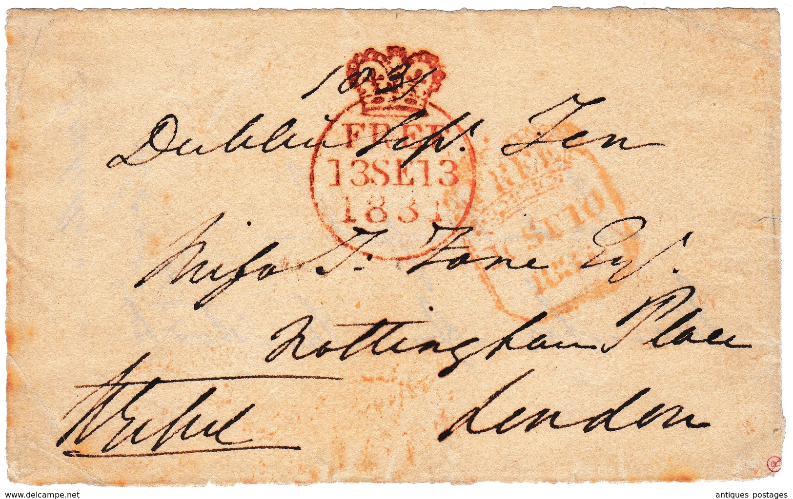 England 1831 London United Kingdom Free Pre Stamp Front Only - ...-1840 Préphilatélie