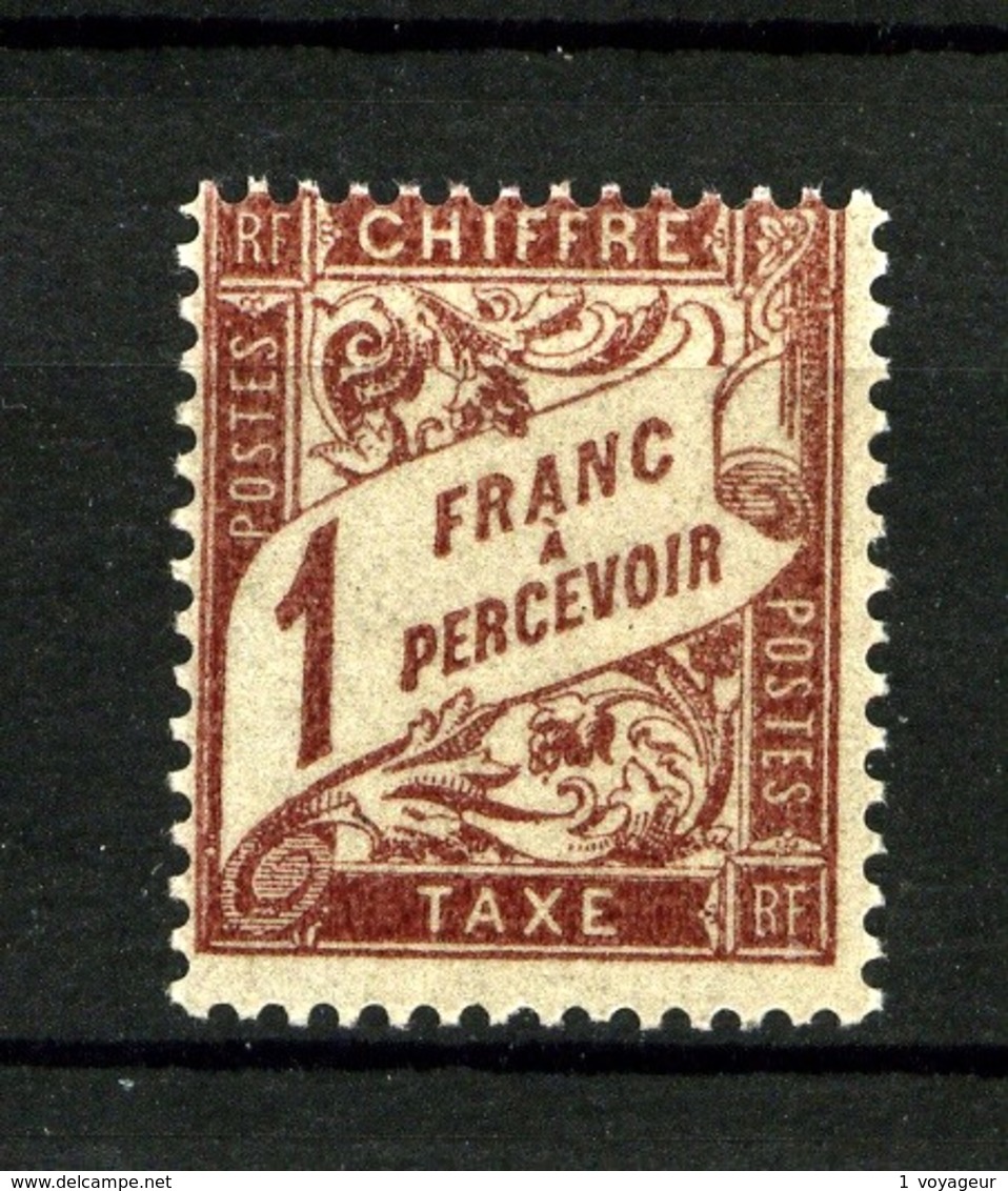 Taxe  40 - 1F Lilas-brun Sur Paille - Neuf N** - Très Beau - 1859-1959 Neufs