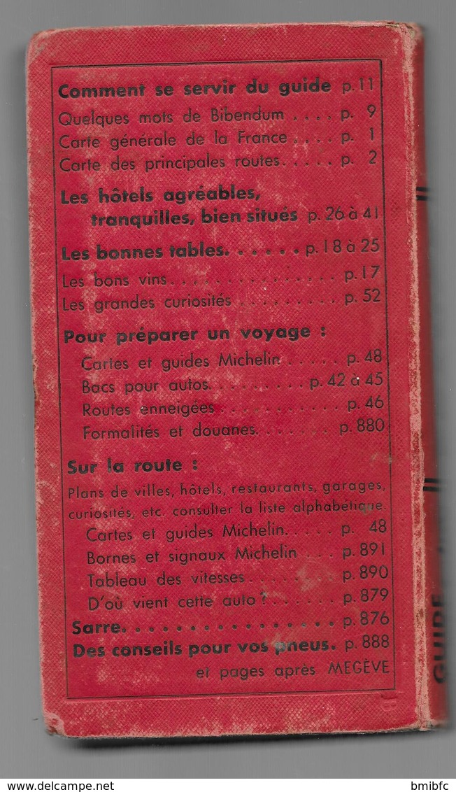 1954 GUIDE Du Pneu Michelin FRANCE - Michelin (guides)