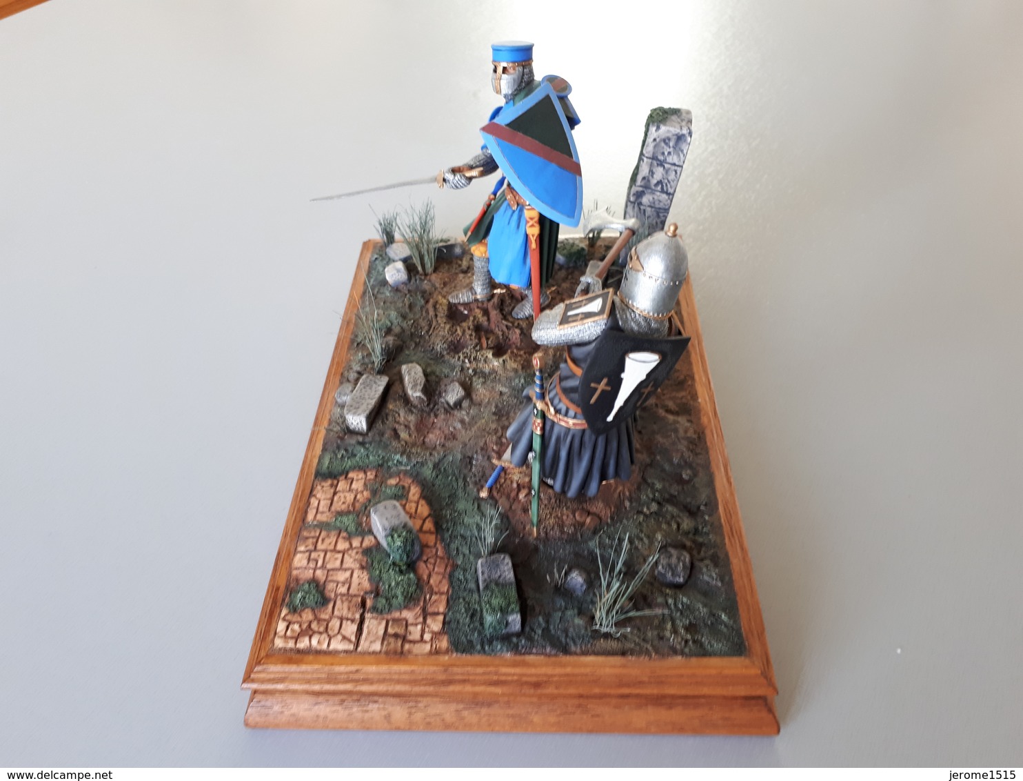 Diorama : Combat De Chevaliers Verlinden 120 Mm (PEINT)  & - Militaires