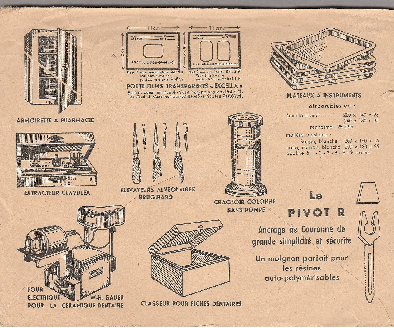 LSC 1953 - Enveloppe Illustrée Au Dos (outils De Dentistes) & Entête Fournitures Dentaires à LYON - 1921-1960: Période Moderne