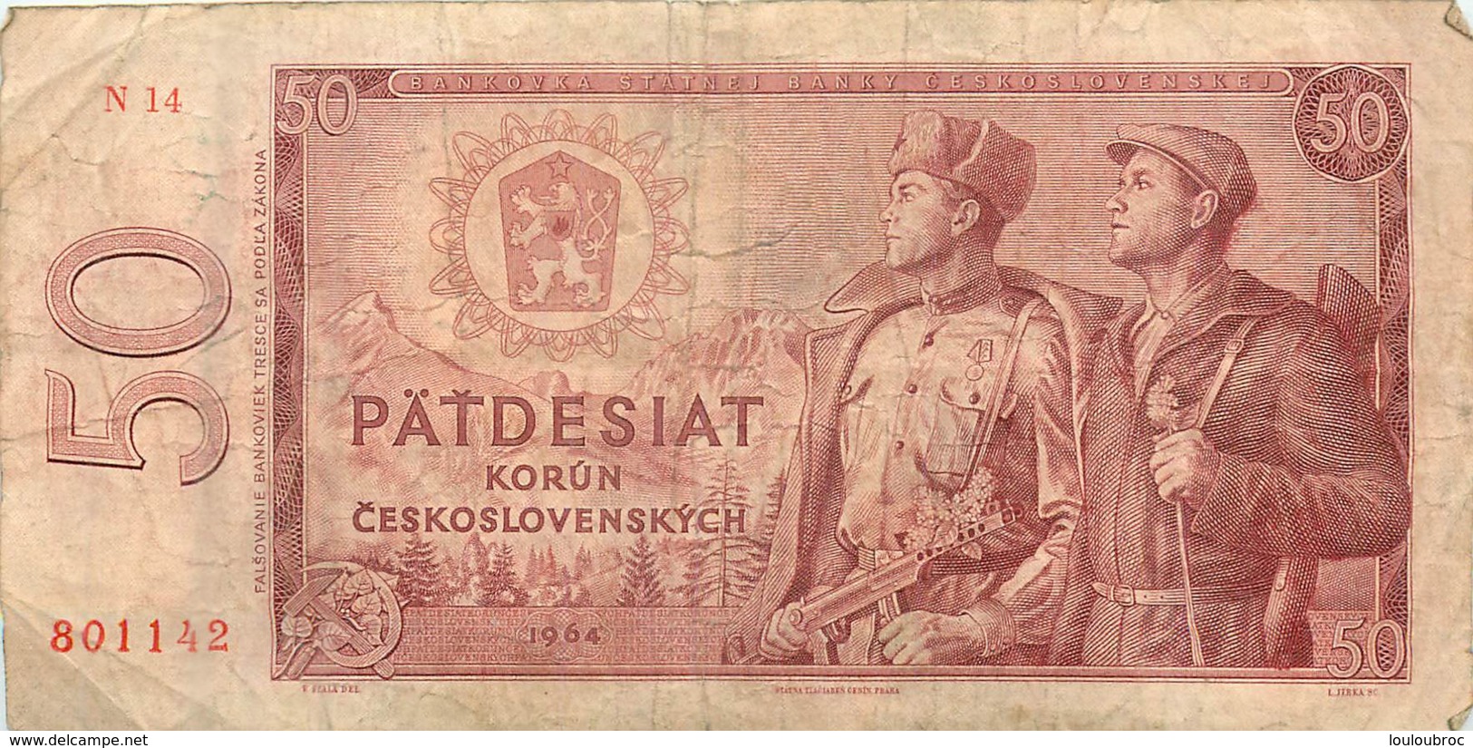 BILLET   CESKOSLOVENSKYCH 50  ANNEE 1964 - Czechoslovakia