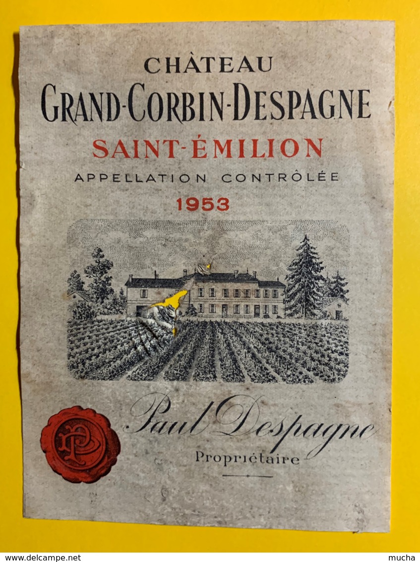 10254 -  Château Grand Corbin-Despagne 1953  Saint Emilion  Trou Au Milieu - Bordeaux