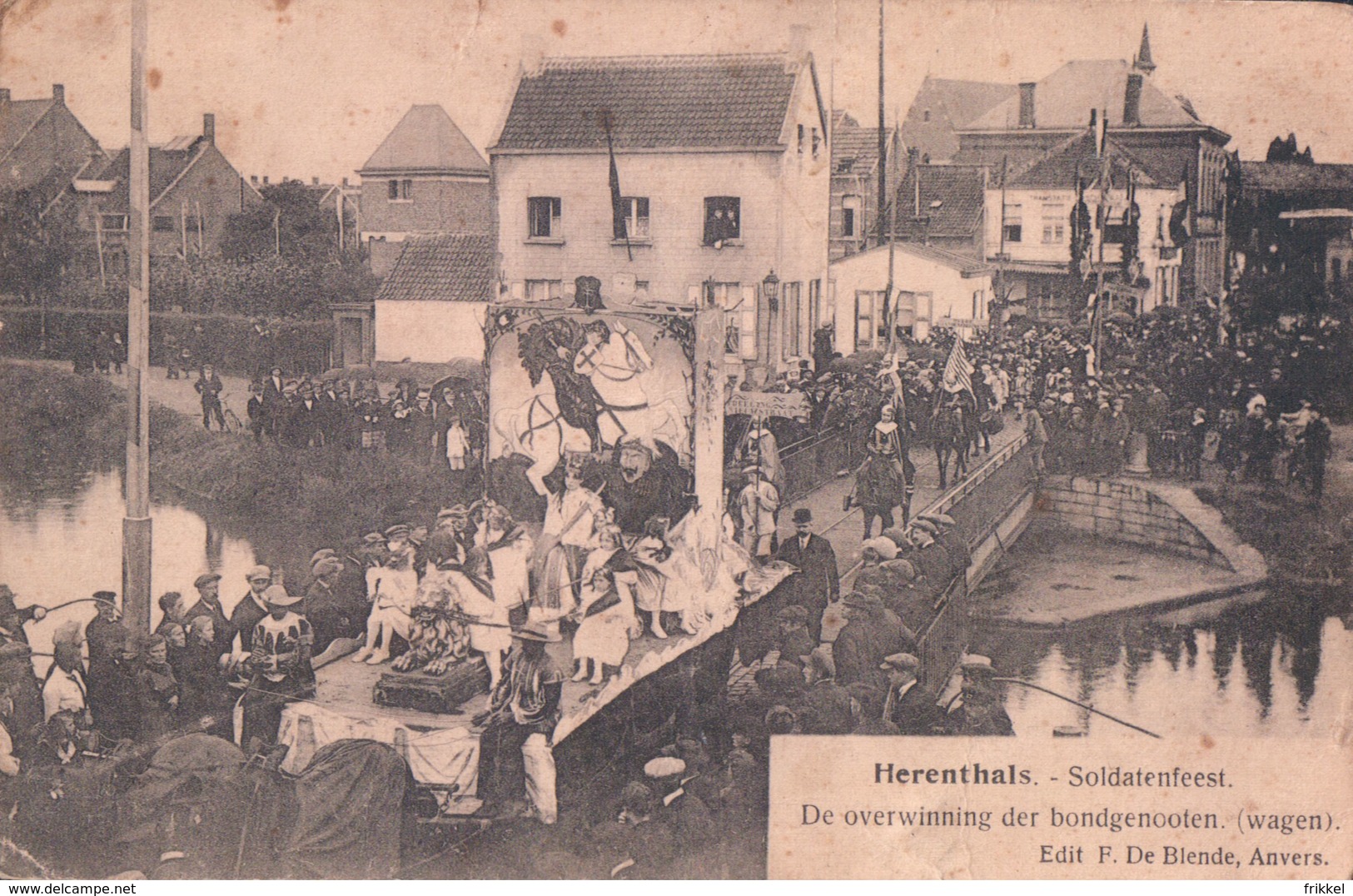 Herentals Herenthals Soldatenfeest De Overwinning Der Bondgenooten (wagen) Edit F. De Blende Anvers - Herentals