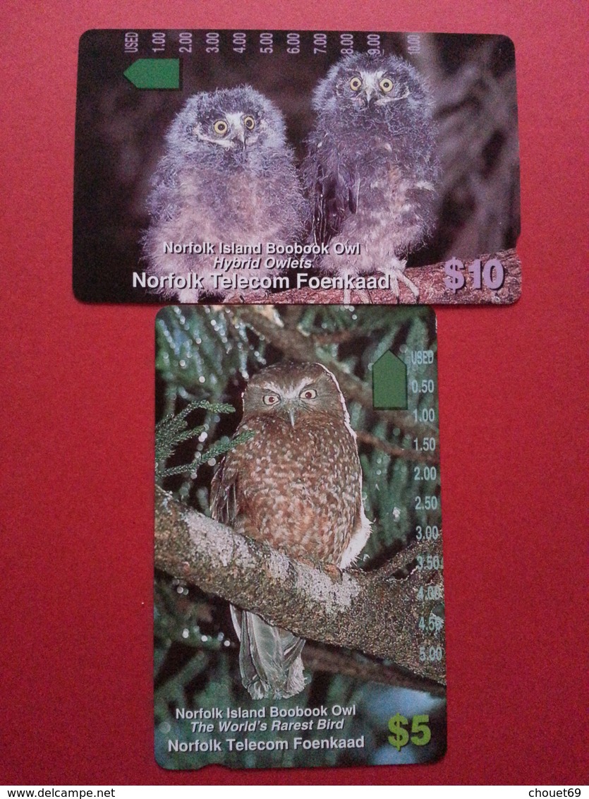 NORFOLK ISLAND NOR-M-4+5 Boobook Owl - Hybrid Owlets Chouette Hibou MINT NEUVE 7000ex (CA0417 - Norfolkinsel