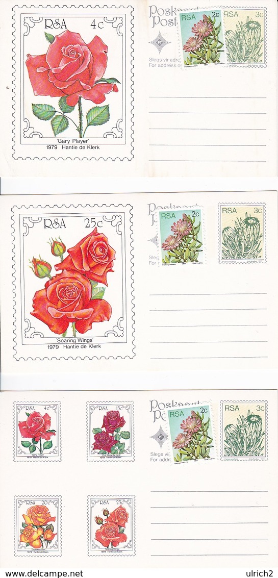RSA - 6* Postcards W/ Roses - Unused - 1979 - Briefe U. Dokumente