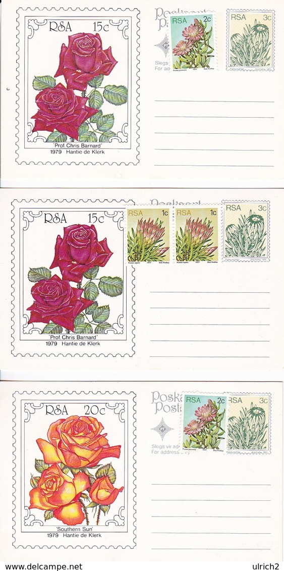 RSA - 6* Postcards W/ Roses - Unused - 1979 - Briefe U. Dokumente