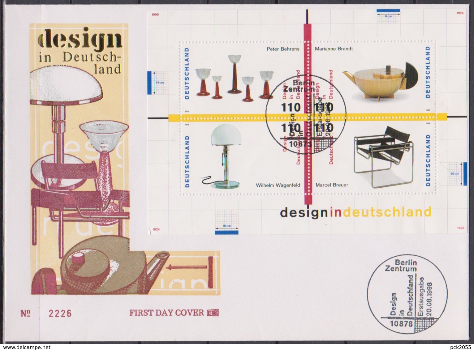 BRD FDC 1998 Nr.2001 - 2004 Block 45 Design In Deutschland ( E 147 ) Günstige Versandkosten - 1991-2000