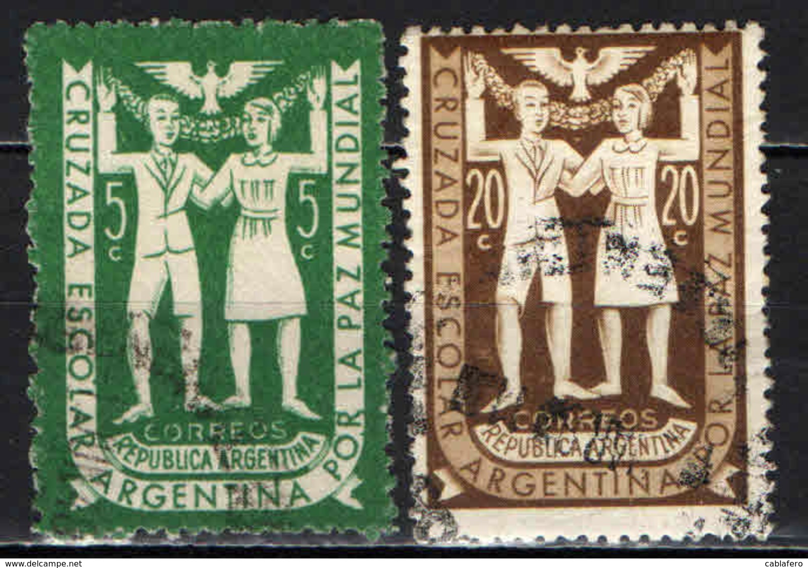 ARGENTINA - 1947 - LE SCUOLE ARGENTINE PER LA PACE - USATI - Usati